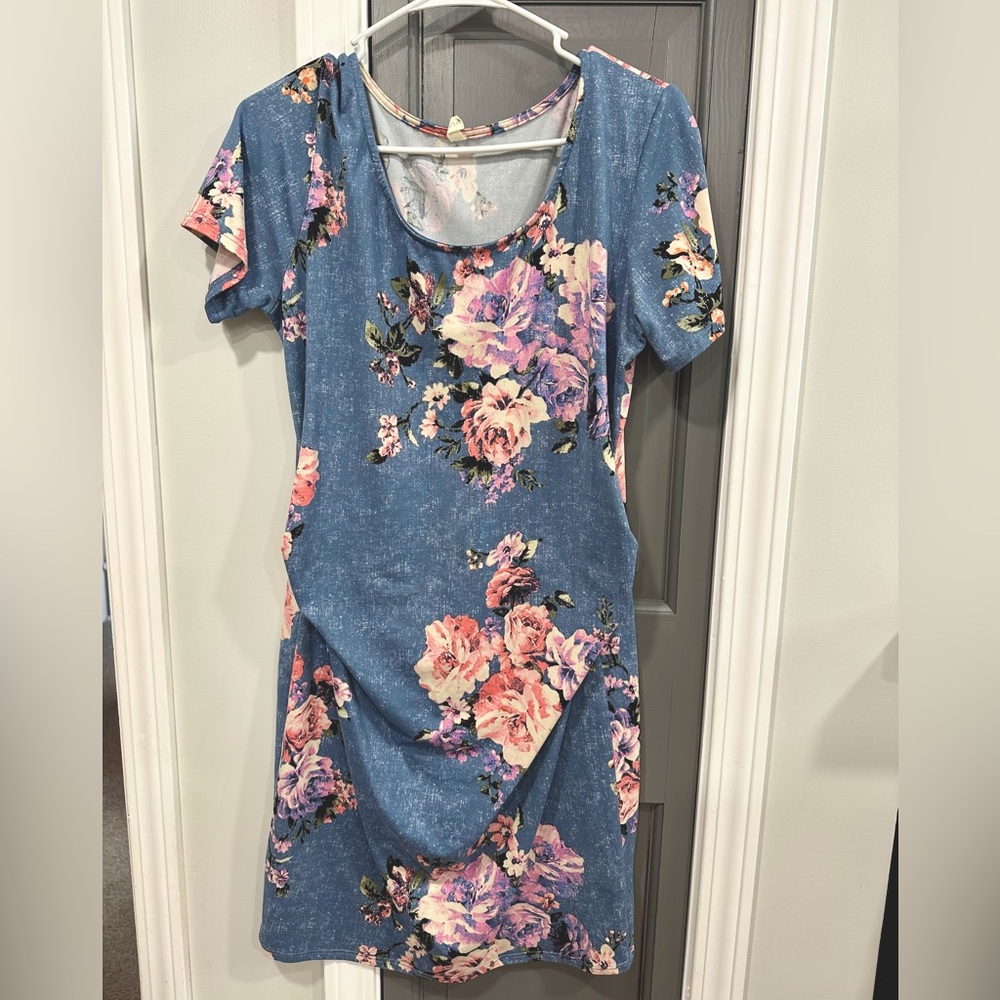 Pink Blush Floral Maternity Dress